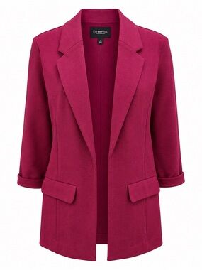 Liverpool Los Angeles Magenta Open Front Blazer Medium